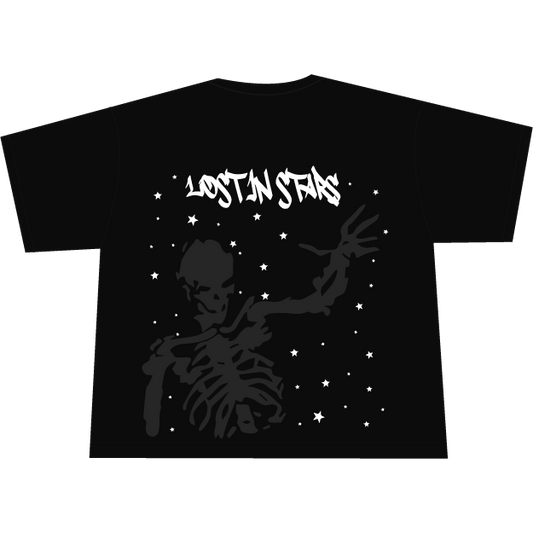 BLACK LOST IN STARS TEE